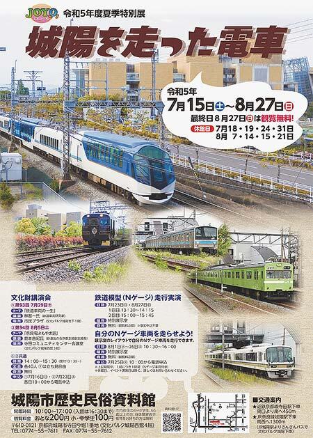 城陽市歴史民俗資料館で，令和5年度夏季特別展「城陽を走った電車」開催