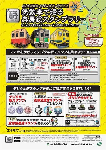 JR東日本・いすみ鉄道・小湊鐵道javascript:void(0);，「気動車で巡る奥房総スタンプラリー」を開催