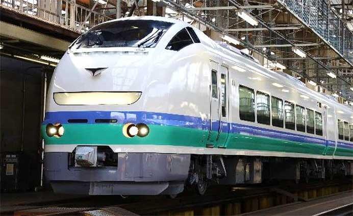 JR東日本新潟支社，E653系「上沼垂色」に「特急シンボルマーク」を取り付けて運転