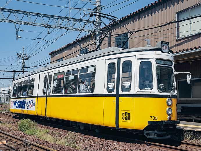 福井鉄道で「レトラム」の春期運転が始まる