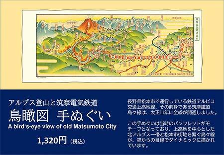 「筑摩電気鉄道鳥瞰図手ぬぐい」