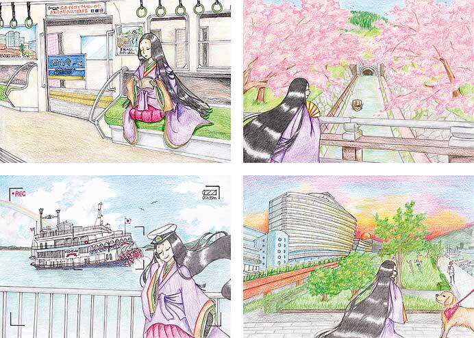 京阪石山坂本線で，4月20日から「紫式部・源氏物語×京阪グループ」ラッピング電車を運転