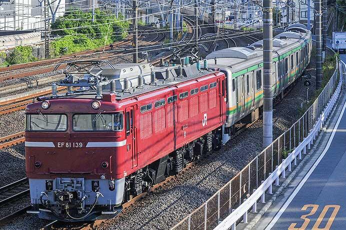 E231系S-01編成が配給輸送される