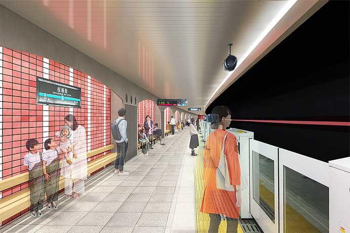 東急，桜新町駅リニューアル工事で北口・西口出入口上家を木材で新設