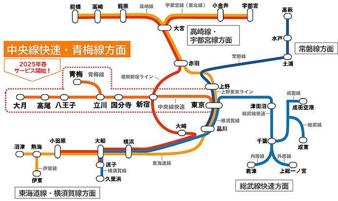 JR東日本，中央線快速・青梅線で2025年春からグリーン車サービスを開始