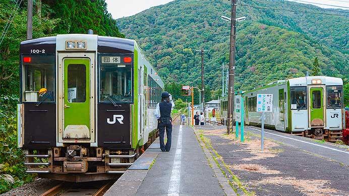 北上線でキハ100-2による団臨運転