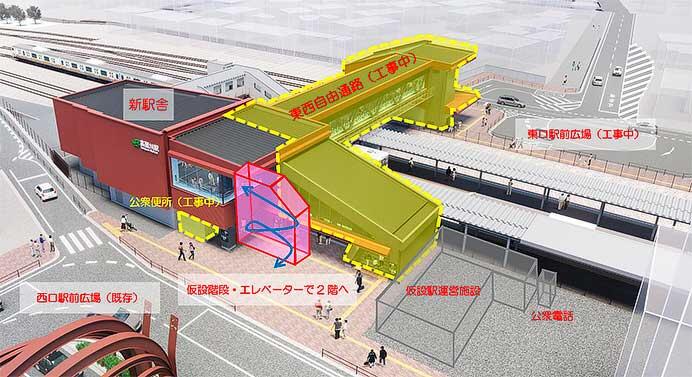 八高線・川越線 高麗川駅の東西自由通路西口の一部と新駅舎を12月8日から使用開始