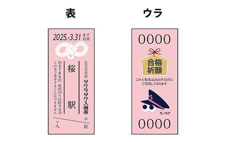 名鉄「サクラサク合格祈願入場券」