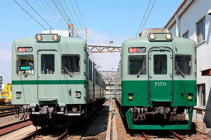 住ノ江車庫で7100系と2200系の撮影会