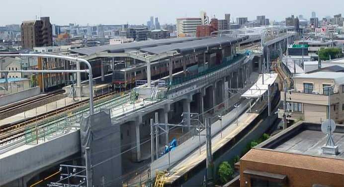 名鉄,瀬戸線喜多山駅付近の下り線を7月26日から高架線に切替え