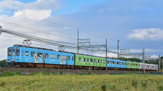 近鉄名古屋線でラッピング車6連が運転
