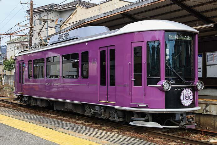 嵐電「KYOTRAM」に北野線100周年ヘッドマーク