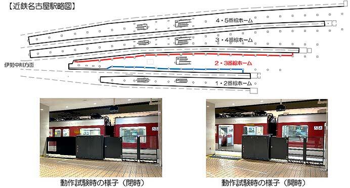 近鉄名古屋駅3番線で，大開口ホーム柵の使用を12月20日から開始
