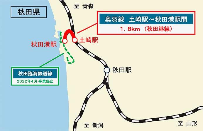 JR貨物，奥羽線支線（土崎&mdash;秋田港間）の鉄道事業廃止届を提出