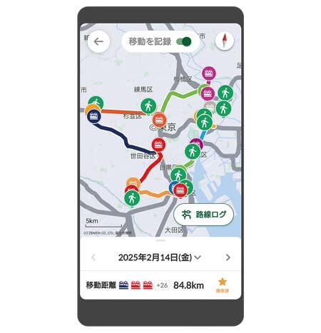 「移動・路線ログ」